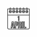 April 1, April Fools Day calendar icon Royalty Free Stock Photo
