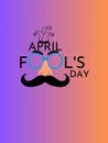 April fools day celebration text with funny glasses Royalty Free Stock Photo
