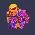 April Fools Day design with text and laughing smiley Royalty Free Stock Photo