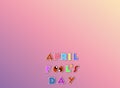 April fools day illustration over pink background banner with text space