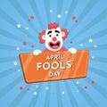 April Fools` Day Illustration Vector Design with A Clown Royalty Free Stock Photo