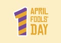 April Fools` Day with colorful number one vector