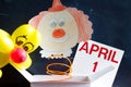April fools day symbol concept with clown Royalty Free Stock Photo