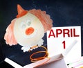 April fools day symbol concept with clown Royalty Free Stock Photo