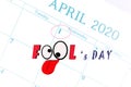 April Fools` Day. the text `fool`s day` with smile sysmbol