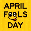 April Fools Day text and funny face vector illustration