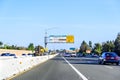 April 14, 2018 Fremont / CA / USA - Driving on the Express Lane in east San Francisco bay area Royalty Free Stock Photo