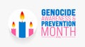 April is Genocide Awareness and Prevention Month background template. Holiday concept.