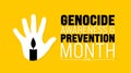 April is Genocide Awareness and Prevention Month background template. Holiday concept.