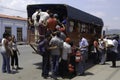 Scenes of everyday life in Cuba, .means of trasport, buses Royalty Free Stock Photo