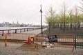 April 20 2020 - Hoboken NJ: local park is closed due to the COVID-19 Coronavirus outbreak. The parks are closed to increase social