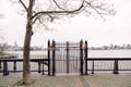 April 20 2020 - Hoboken NJ: local park is closed due to the COVID-19 Coronavirus outbreak. The parks are closed to increase social