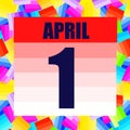 April 1 icon. For planning important day. April first. Banner for holidays and special days. .