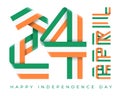 April 24, Independence Day of Ireland congratulatory design with Irish flag colors