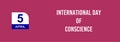5 April International Day of Conscience Text Design Illustration. International Day event banner