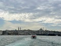 17 of April 2023 - Istanbul, Turkey: Cityscape from the sea Royalty Free Stock Photo