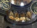 17 of April 2023 - Istanbul, Turkey: Interior decoration of Hagia Sofia Royalty Free Stock Photo