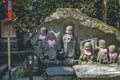 .12 April 2012 Jizo statues for stillborn children and miscarriages at the Kurama-dera Royalty Free Stock Photo