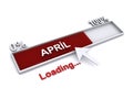 April loading progress on white Royalty Free Stock Photo