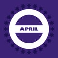 April Month on circle shape vector illustration.