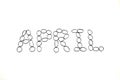 April month, word made from black rubber band