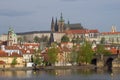 April morning in old Prague. View of St. Vitus Cathedral