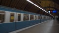 April 20, 2022. Munich, Germany. Interior of a subway station Theresienwiese. Der Bahnhof Theresienwiese. U-Bahn U4 U5