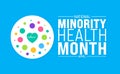 April is National Minority Health Month background template. Holiday concept. use to background, banner