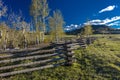 APRIL 27, 2017 - near Ridgway and Telluride Colorado - a Rail Fence and San Juan Mountains,. Mountain, Photography Royalty Free Stock Photo