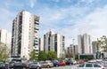 18. April 2023. New Belgrade, Serbia. New Belgrade View with socialistic architecture in brutalism style of construction. Building Royalty Free Stock Photo