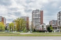 18. April 2023. New Belgrade, Serbia. New Belgrade View with socialistic architecture in brutalism style of construction. Building