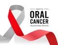 April is Oral Cancer Awareness Month. Vector illustration on white