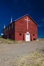APRIL 27, 2017 - PARADOX COLORADO - Paradox Community Center and Church with cross, off State. Rural Scene, door Royalty Free Stock Photo