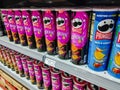 April 18, 2023, Paraguay. Pringles potatoes on the shelf of a supermarket in the city of Pedro Juan Caballero, Paraguay