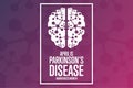 April is Parkinson Disease Awareness Month. Holiday concept. Template for background, banner, card, poster with text Royalty Free Stock Photo