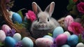 April paschal rabbit ai generated background image