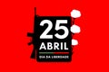 25 of April the Portugal freedom day illustration