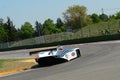 21 April 2018: Riccardo Patrese drive Lancia Martini LC1 prototype during Motor Legend Festival 2018 Royalty Free Stock Photo