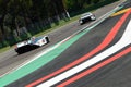 21 April 2018: Riccardo Patrese drive Lancia Martini LC1 prototype during Motor Legend Festival 2018 at Imola Circuit Royalty Free Stock Photo