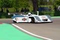 21 April 2018: Riccardo Patrese drive Lancia Martini LC1 prototype during Motor Legend Festival 2018 at Imola Circuit Royalty Free Stock Photo