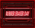 15 April, Rubber Eraser Day, Neon Text Effect on Bricks Background