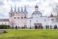 April 29, 2018, Russia, Tikhvin, Tikhvin Bogorodichny Assumption Monastery, Pilgrims