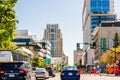 April 14, 2018 Sacramento / CA / USA - Driving through the downtown area on a busy day