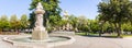 April 14, 2018 Sacramento / CA / USA - Panoramic view of Cesar Chavez Plaza situated in front of the City Hall building