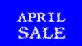 April Sale cloud text effect blue isolated background