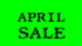 April Sale smoke text effect green isolated background