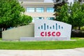 April 27, 2019 San Jose / CA / USA - CISCO sign in front of the headquarters in Silicon Valley, San Francisco bay area Royalty Free Stock Photo