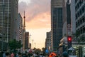 Sunset at Paulista Avenue, Sao Paulo, Brazil.