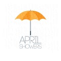 April Showers May Flowers Vector Template Design Illustration