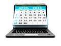 April 2024 Spiral Calendar can be used for Stationary, flyer, banner background. 3d render Royalty Free Stock Photo